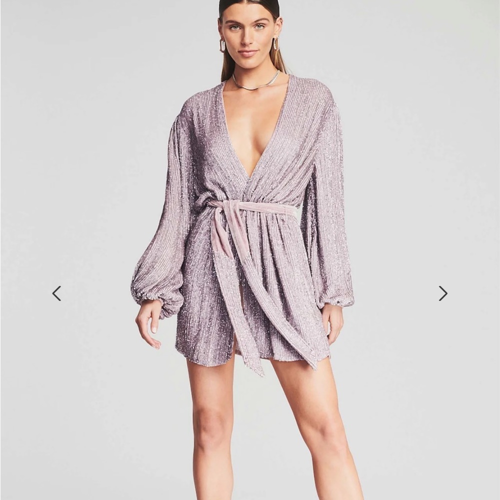 Retrofete Gabrielle Robe Dress in Dusty Lilac, Small